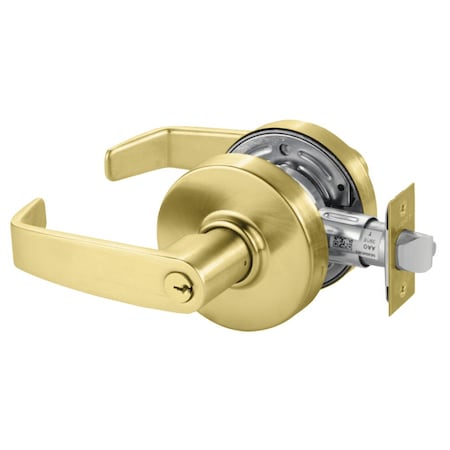 Sargent Grade 2 Entrance/Office Cylindrical Lock, L Lever, Conventional Cylinder, Stn Brss Fnsh, Non-handed 28-7G05 LL 04
